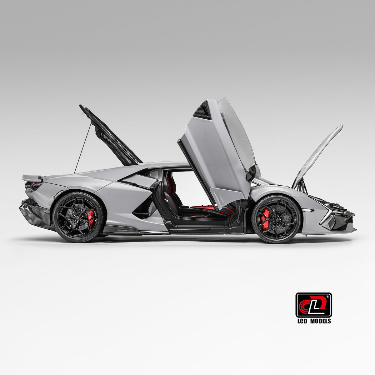New Revuelto Renaissance Daniel LCD 1:18 Alloy Full Open Simulation Car Model Gray