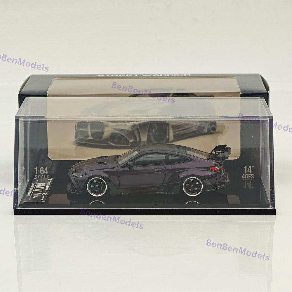 1:64 SW BMW M4 G82 Sports Model ADRO BODY KIT Model Car Alloy Purple Gifts