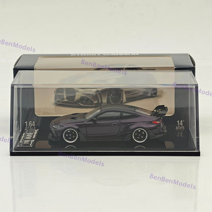1:64 SW BMW M4 G82 Sports Model ADRO BODY KIT Model Car Alloy Purple Gifts