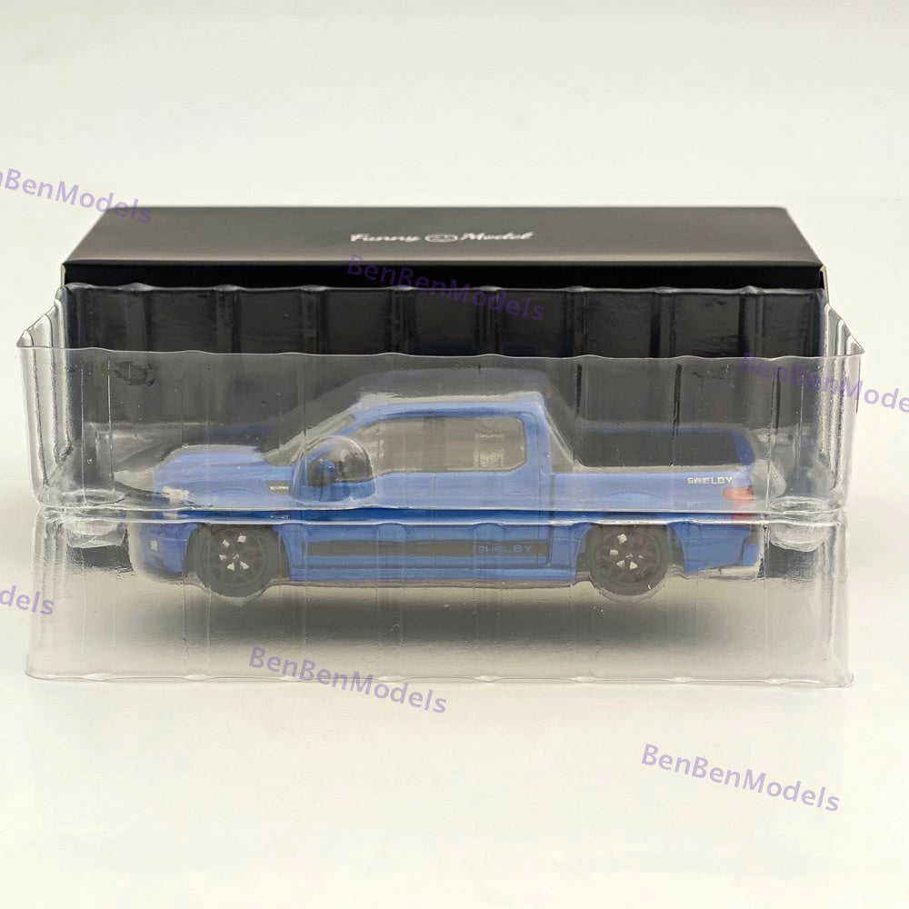 Funny Model 1/64 Ford SHELBY F-150 Shelby Super Snake Pickup Diecast Model Blue