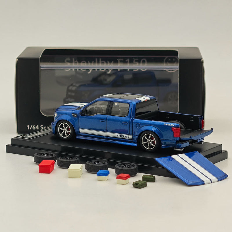 Funny Model 1/64 Scale Ford SHELBY F-150 Shelby Super Snake Pickup Diecast Blue