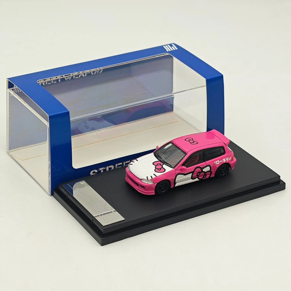 Street Weapon SW 1:64 EG6 Hatchback Sports Model Pink JDM Classic Diecast Metal Car Limited Edition