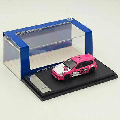 Street Weapon SW 1:64 EG6 Hatchback Sports Model Pink JDM Classic Diecast Metal Car Limited Edition