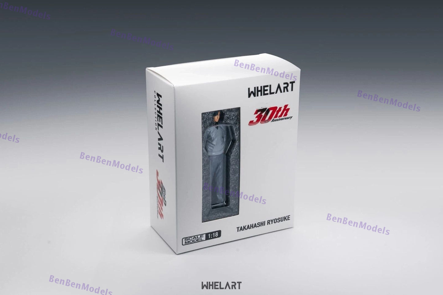 WHELART 1:18 RX7 FC3S Initial D 30th Anniversary Diecast Alloy Model Car + doll