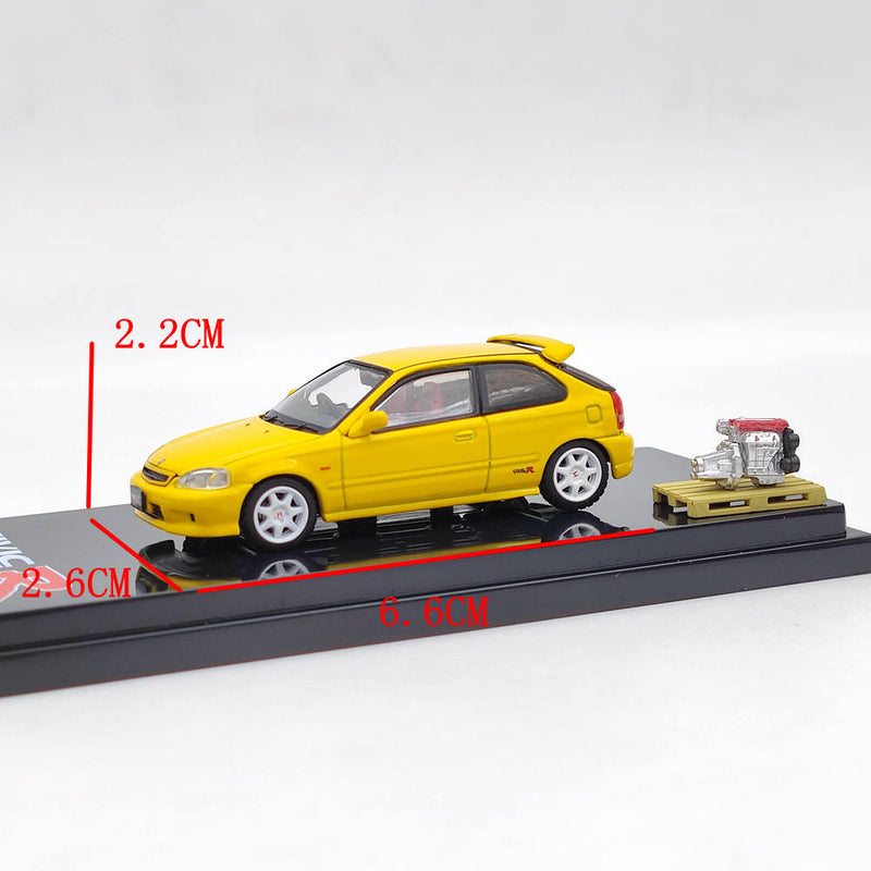 1/64 Hobby Japan Honda Civic TYPE R (EK9) With Engine Display Model Diecast