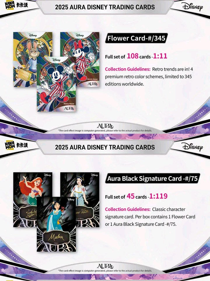 Original KAKAWOW 2025 AURA Disney Trading Cards AURA SERIES NEWY LAUNCHED Card