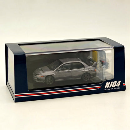 Hobby Japan 1:64 Lancer GSR Evolution IX MR with Engine Display Model Medium Purplish Gray Mica HJ647054MP Diecast Model Car Limited Collection