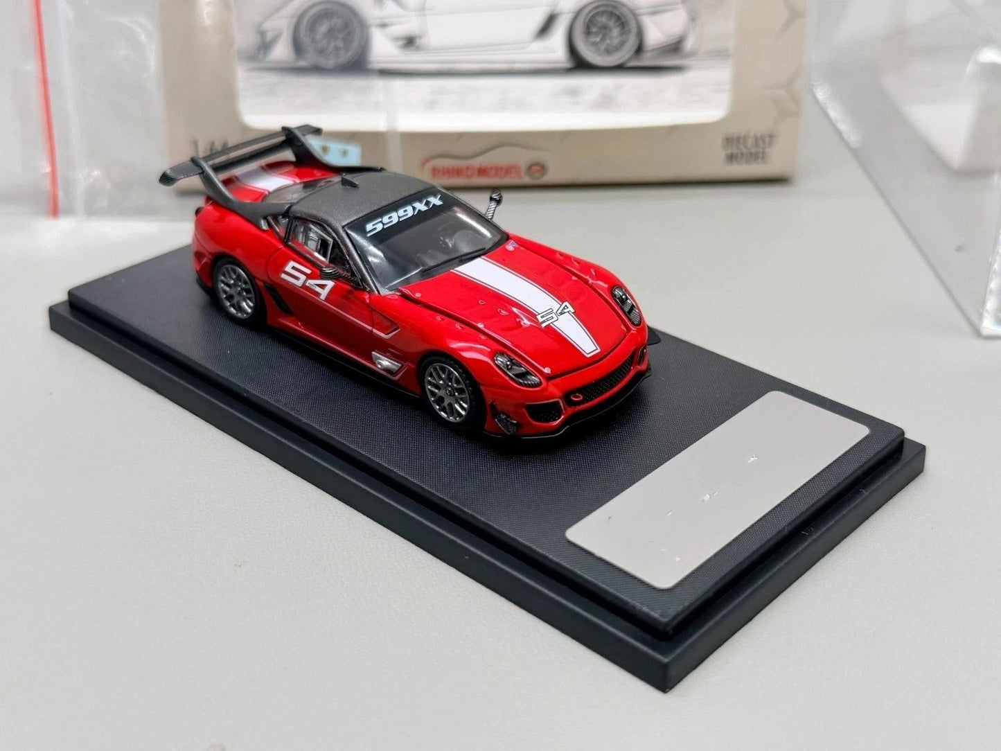 Rhino Model RM 1:64 599XX Racing Sports Model Diecast Metal Car with Openable Hood