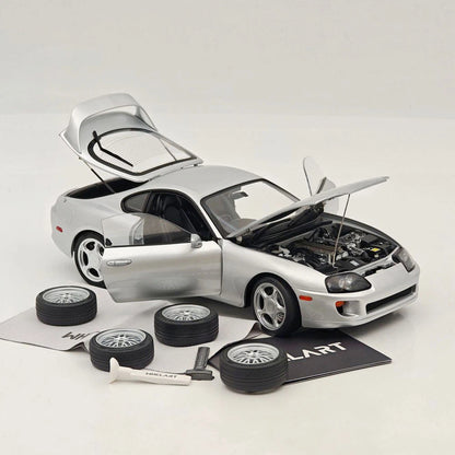 WHELART 1/18 Supra A80 RHD Silver Coupe Full-open type Diecast Model Car Limited Collection