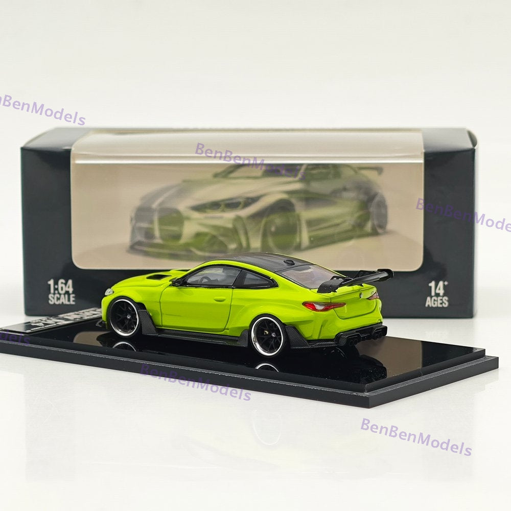 1:64 SW BMW G82 M4 Wide-Body Modified - Sao Paulo Yellow Diecast Models Car