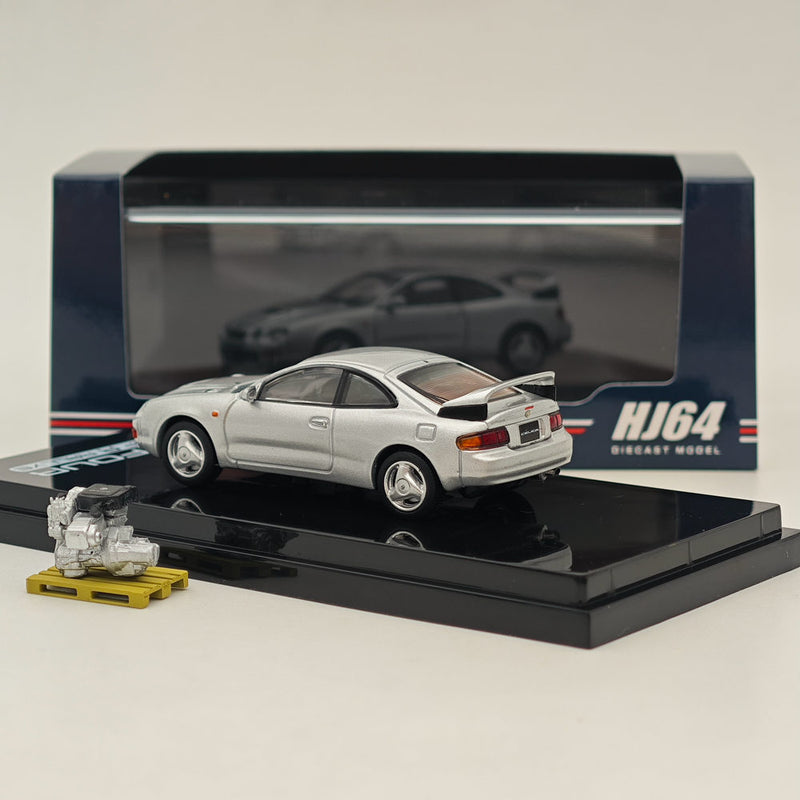 1/64 Hobby Japan Toyota CELICA GT-FOUR WRC Edition (ST205) w/ Engine HJ641064AS Silver Diecast Models Car Collection Auto Toys Gift