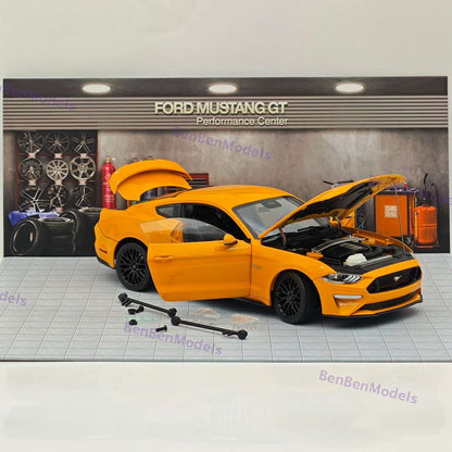 DM 1/18 Scale Replicas Ford Mustang GT 2019 Widebodykit Pack LHD Orange Fury