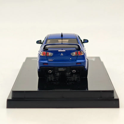 Hobby Japan 1/64 Mitsubishi Lancer Evolution X Final Edition w/Engine Display Model Lightning Blue Mica HJ642053ABL Diecast Model Car Limited Collection