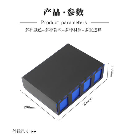 Large Capacity 4 Compartment Magnetic PU Card Storage Box with Display Windows Holds 3000+ TCG Trading Cards Deck Box