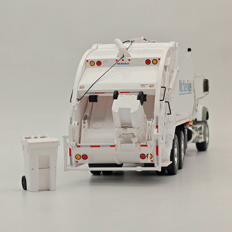 FIRST GEAR 1/34 Mack Granite W/McNeilus Rear Load Refuse Body with Trash Carts White 10-4295 DIECAST Model Truck Collection