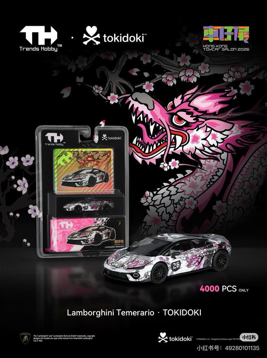 Trends Hobby 1:64 Temerario Tokidoki Collaboration HK ToyCar Salon 2026 Show Exclusive Car Model Gift