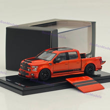 Funny Model 1/64 F-150 Shelby Super Snake Pickup Sport Truck Model Orange with Black Stripes Diecast Model Car Limited Collection - with Accessories