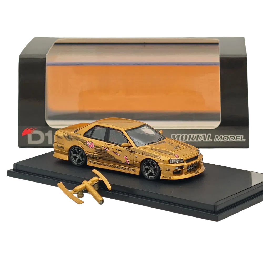 MORTAL 1:64 BLITZ D1 SKYLINE ER34 URAS K5-660R MODEL-J STYLE Drift Car Edition Miniature Diecast Toys Car Models Hobby Collection Gifts