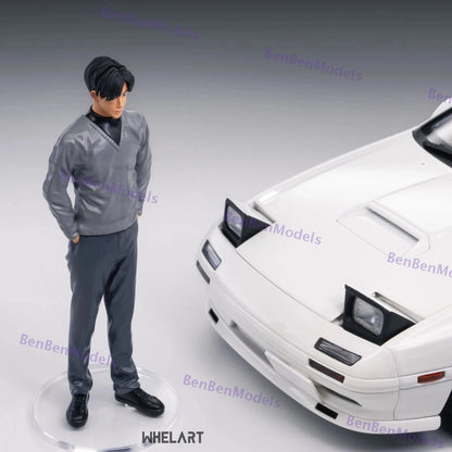 WHELART 1:18 RX7 FC3S Initial D 30th Anniversary Diecast Alloy Model Car + doll