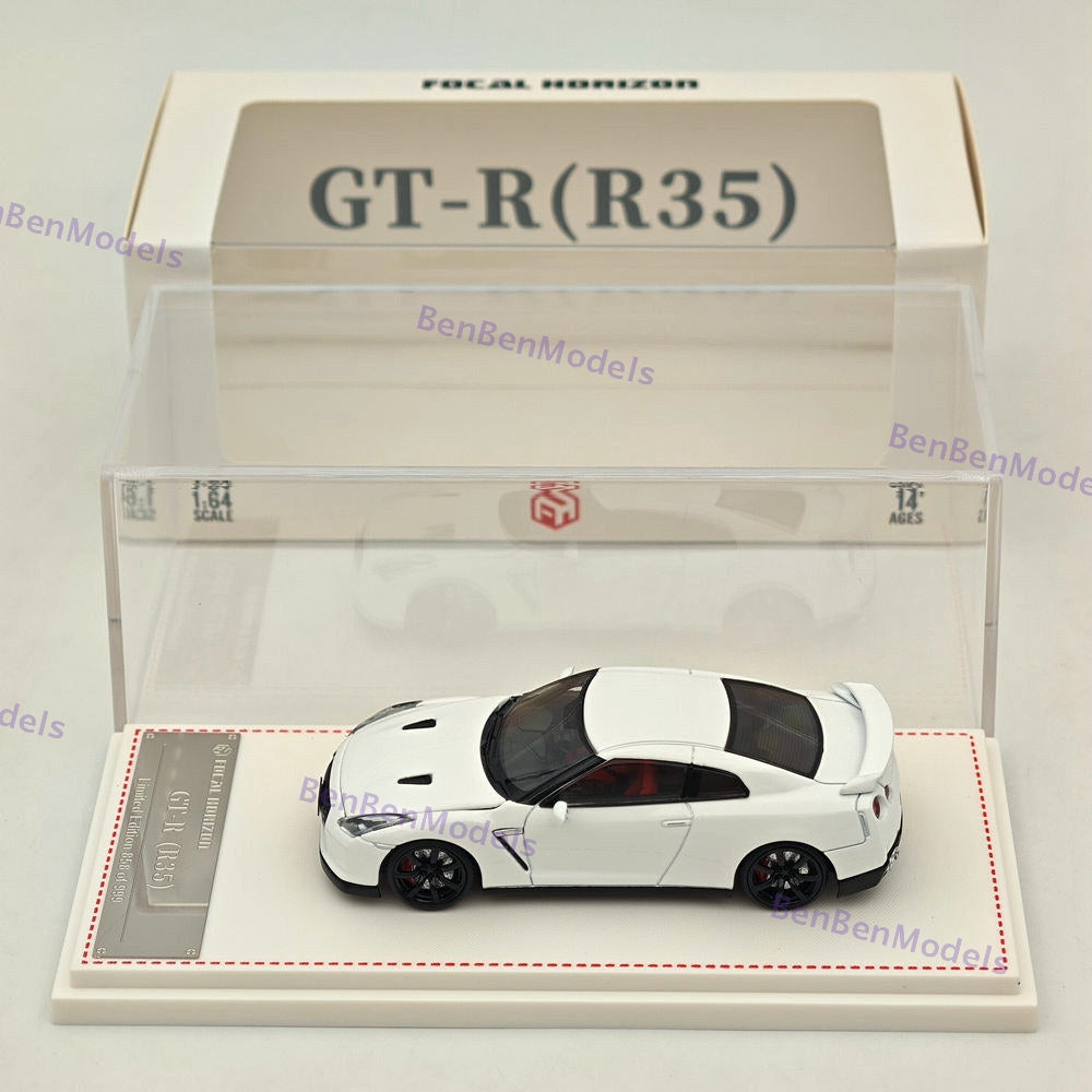 1/64 FH Skyline GTR R35 Racing Sports White Diecast Model Car Limited
