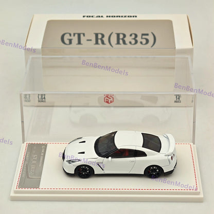 1/64 FH Skyline GTR R35 Racing Sports White Diecast Model Car Limited