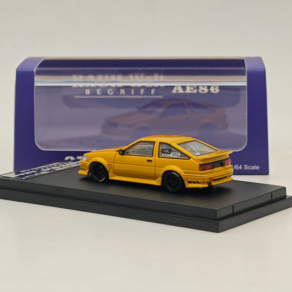 SW 1/64 RAUH-Welt RWB AE86 BELLEZZA Modèles moulés sous pression Collection limitée Jaune 