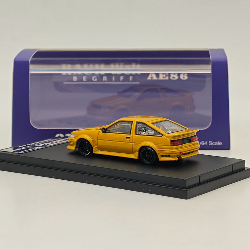 SW 1/64 RAUH-Welt RWB AE86 BELLEZZA Diecast Models Car Limited Collection Yellow