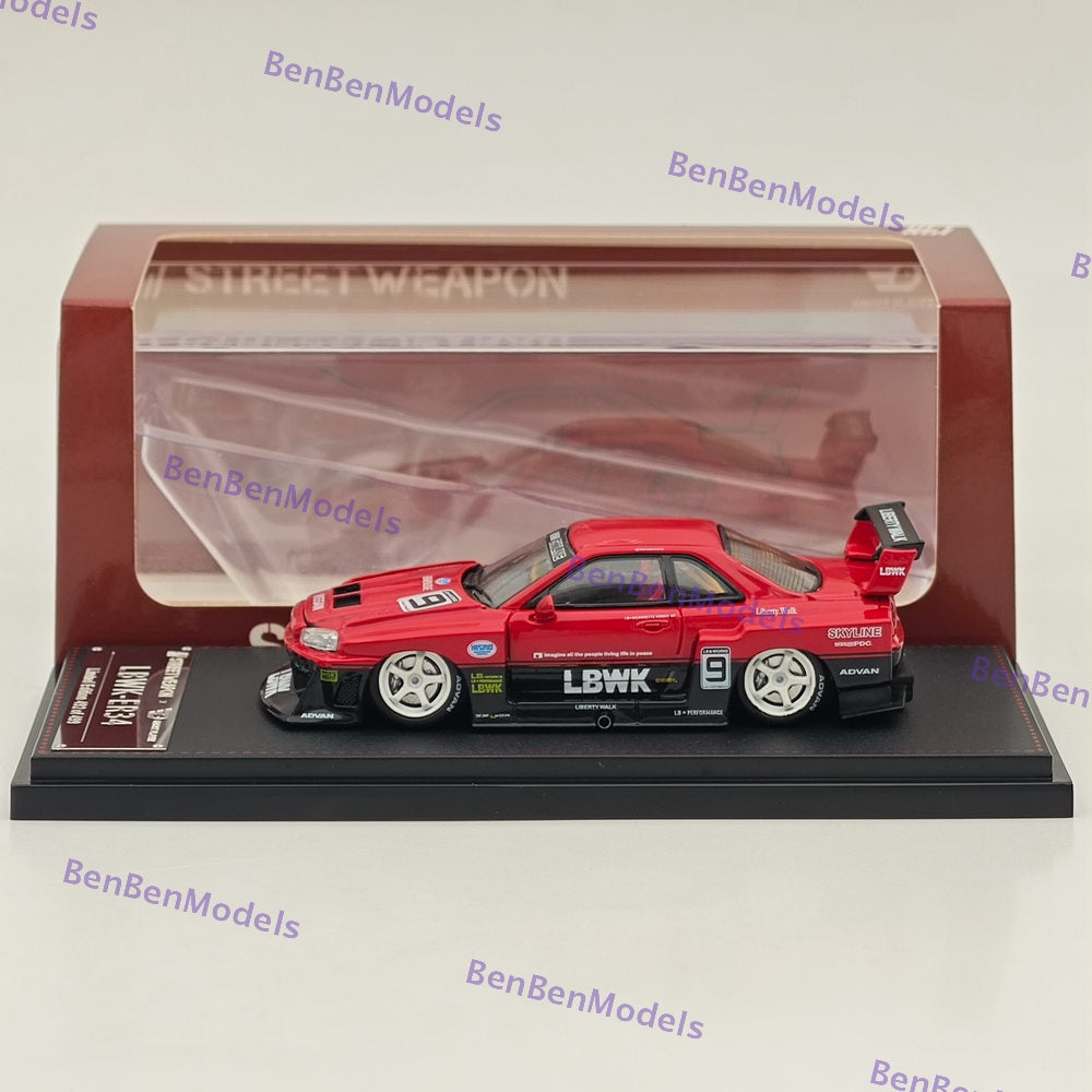 Street Weapon SW 1:64 LBWK GTR ER34 #9 Red Open Version Die