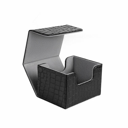 Magnetic Flip PU Card Deck Box Croc Grain Side Insert Trading Card Storage Box For Collectible Cards
