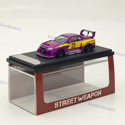 1:64 SW Skyline GTR LBWK ER34 #23 Electroplated Purple Sports Model Diecast