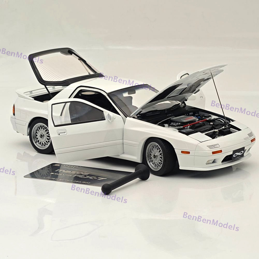 1/18 TopArt MODEL MAZDA RX7 FC3S 1989 White Diecast Model Toy Car Gifts