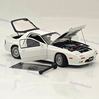 1/18 TopArt MODEL MAZDA RX7 FC3S 1989 White Diecast Model Toy Car Gifts