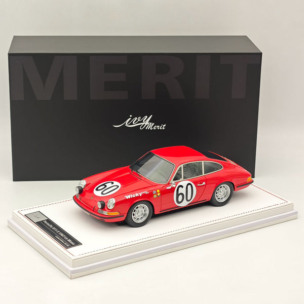 Ivy Merit 1/18 Porsche 911s 1967 Le Mans Red 60# High-Quality Collection Resin