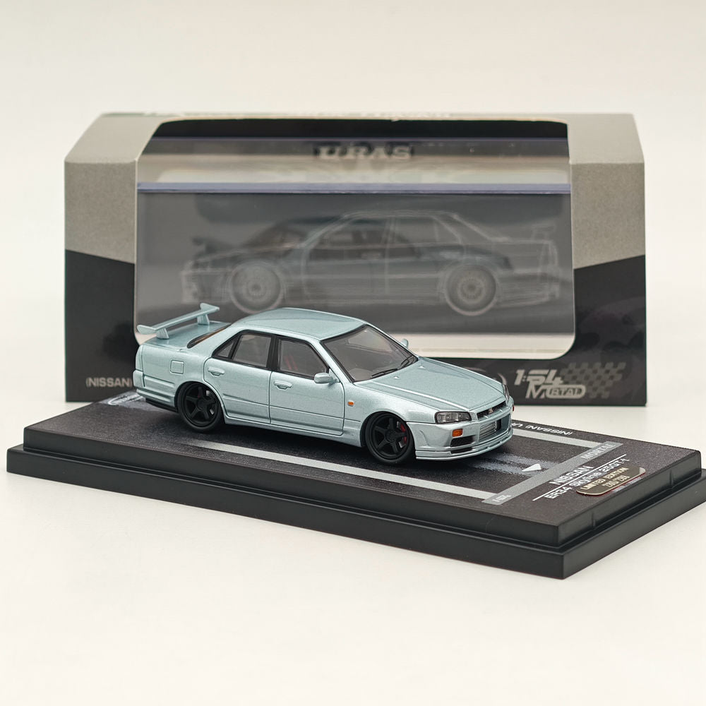 MORTAL 1:64 NISSAN SKYLINE ER34 Skyline 25GT-t Jouets miniatures moulés sous pression Modèles de voitures Collection de loisirs Cadeaux TOUT EN TUNING 2024 