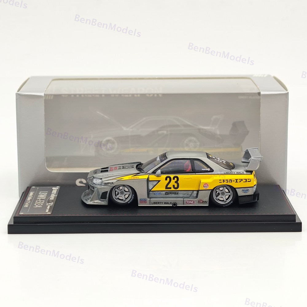 1:64 SW LBWK ER34 #23 Flash Raw Special Version Diecast Model Car Limited