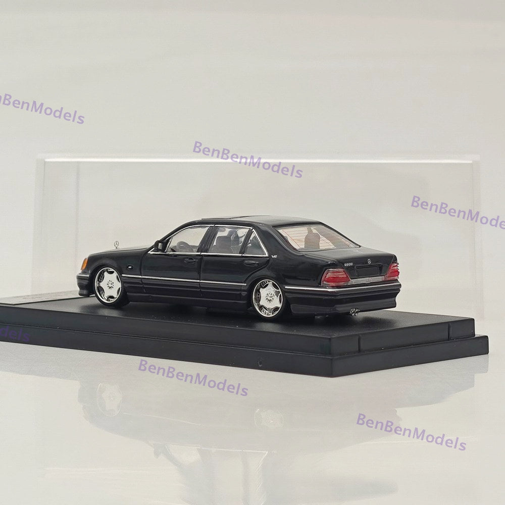 SW 1:64 S600 W140 Electroplated Wheel Hub Black/Grey Diecast Model