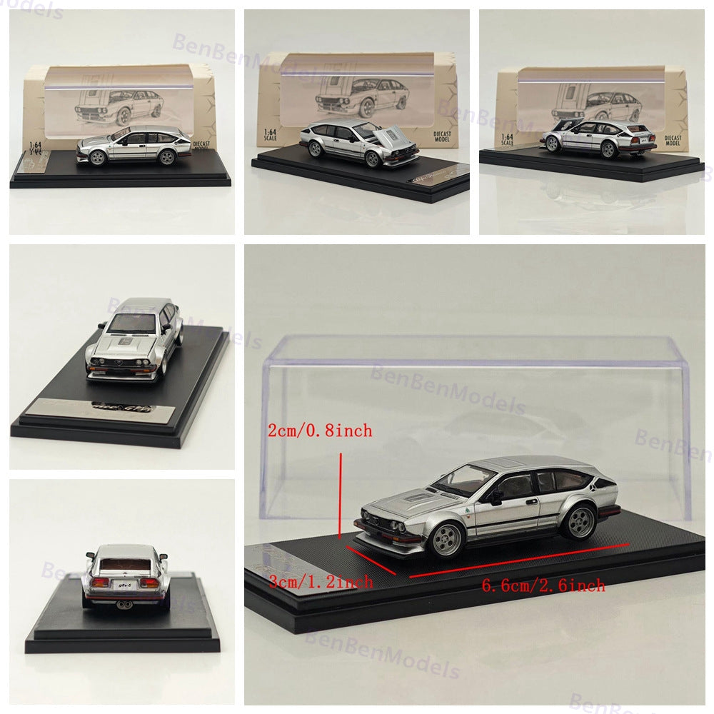 RM 1/64 Alfa Romeo GTV6 Gold/Silver Diecast Toys Car Models Collection Gifts