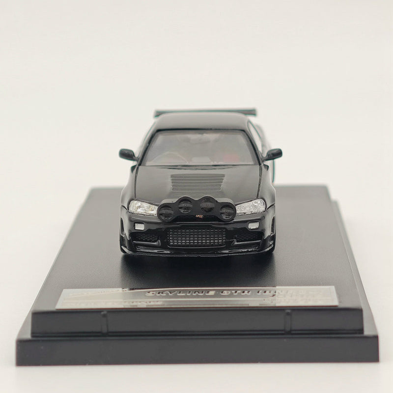 1/64 STREET WARRIOR Nissan Skyline GTR BNR-34 Z-Tune Black High REV Series Diecast Models Car Limited Collection