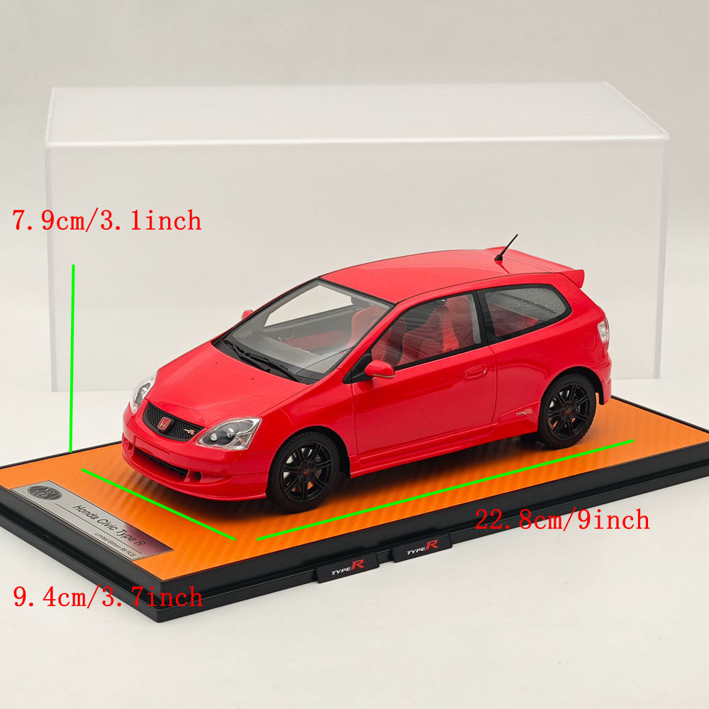 RAM Collectibles 1/18 Honda Civic Ep3 Type R Championship 2004 Rouge RM-0016 Modèle de voiture en résine Collection limitée