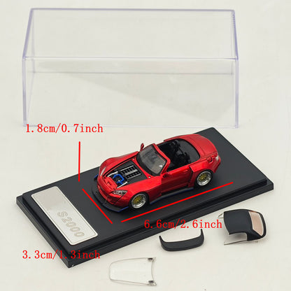 Rhino Model RM 1:64 S2000 Color changing purple/Red Wide body modified convertible hardtop Diecast Model Car Collectible