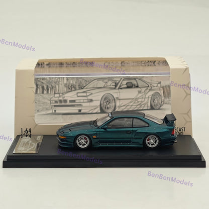 Rhino Model RM 1/64 BMW 850CSi E31 Coupe WideBody Sport Model Diecast Green