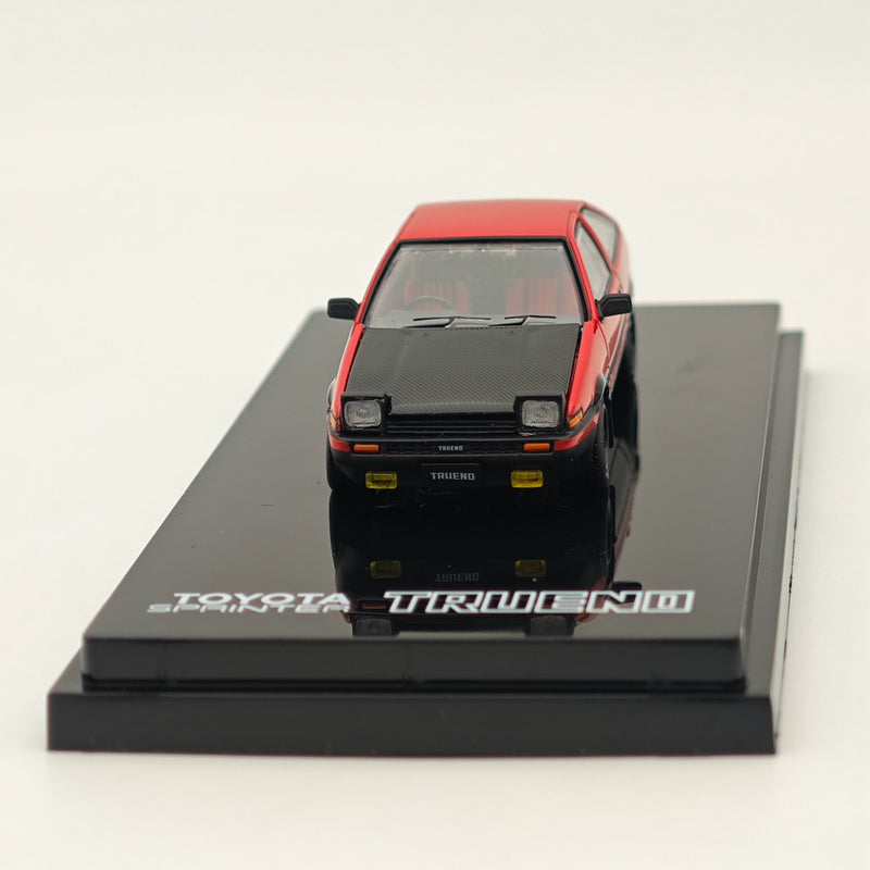 Hobby Japan 1/64 Toyota SPRINTER TRUENO GT APEX(AE86) JDM Style with CARBON BONNET Red HJ641052BRB Diecast Model Car