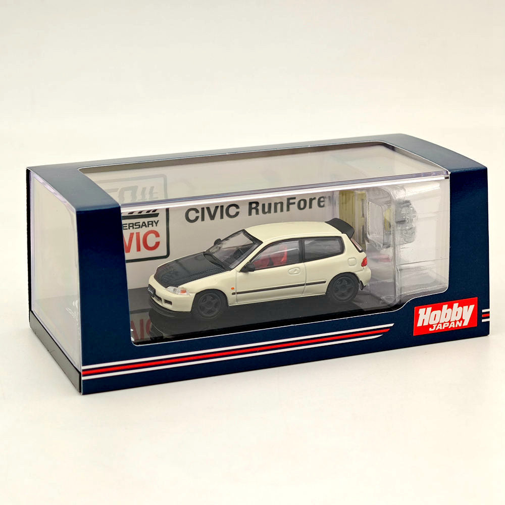 Hobby Japan 1/64 Honda CIVIC (EG6) JDM Style Customized Version With Engine Display Model White HJ642017AW Diecast Models Car Collection(Ships from the United States)
