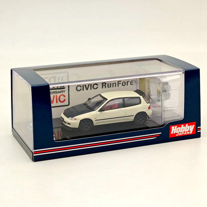 Hobby Japan 1/64 Honda CIVIC (EG6) JDM Style Customized Version With Engine Display Model White HJ642017AW Diecast Models Car Collection(Ships from the United States)