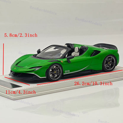 CE 1/18 Ferrari SF90 Spider Supercar Car Green Resin Model Limited Collection