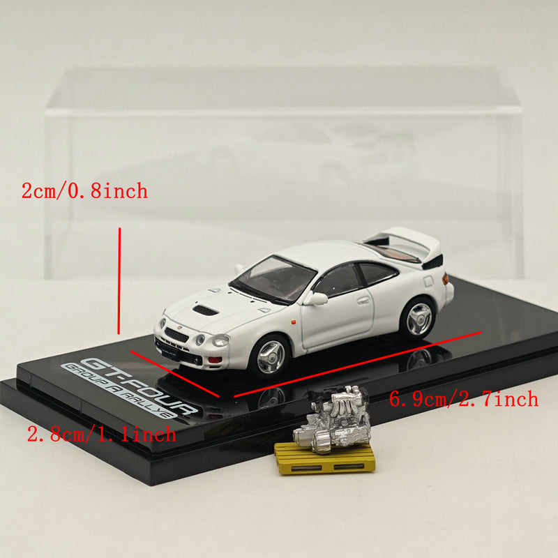 1/64 Hobby Japan Toyota CELICA GT-FOUR WRC Edition (ST205) w/ Engine HJ641064AW White Diecast Models Car Collection Auto Toys Gift