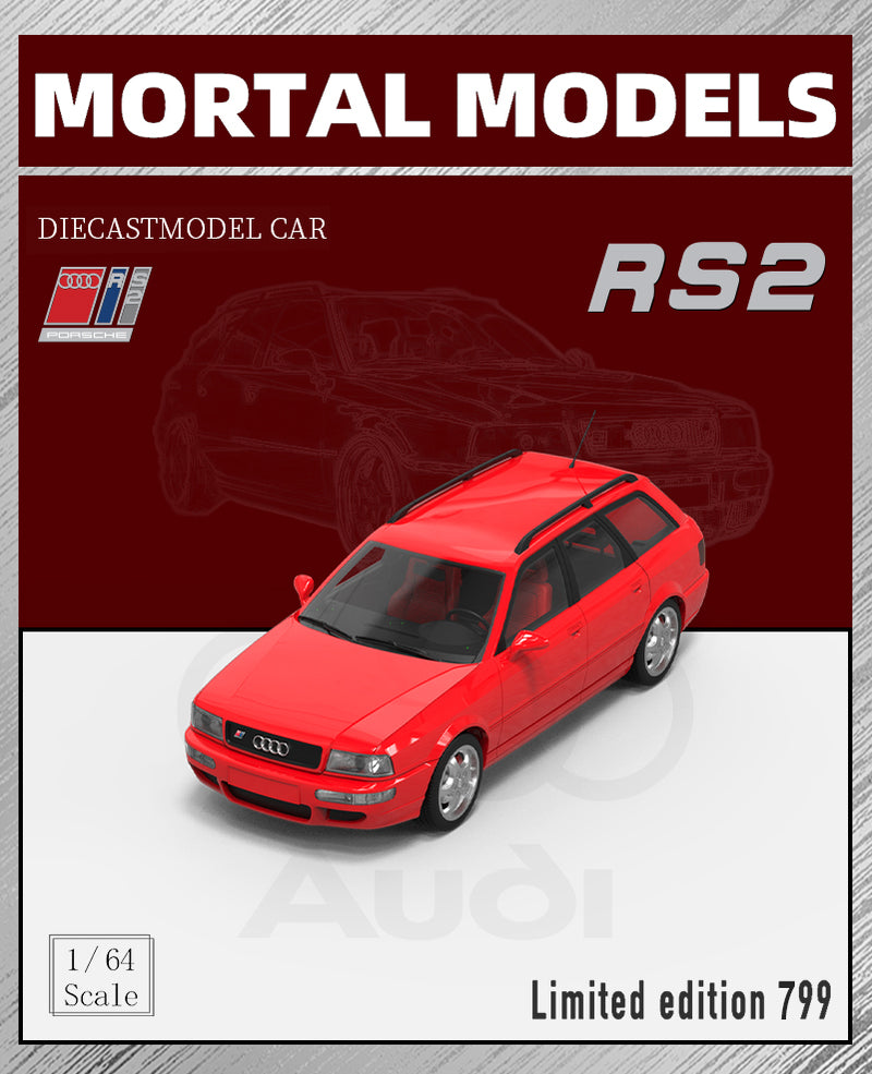 Pre-sale Mortal 1:64 Audi Rs2 Avant Station Wagon Miniature Diecast Toys Car Models Hobby Collection Gifts