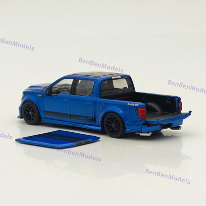 Funny Model 1/64 Ford SHELBY F-150 Shelby Super Snake Pickup Diecast Model Blue
