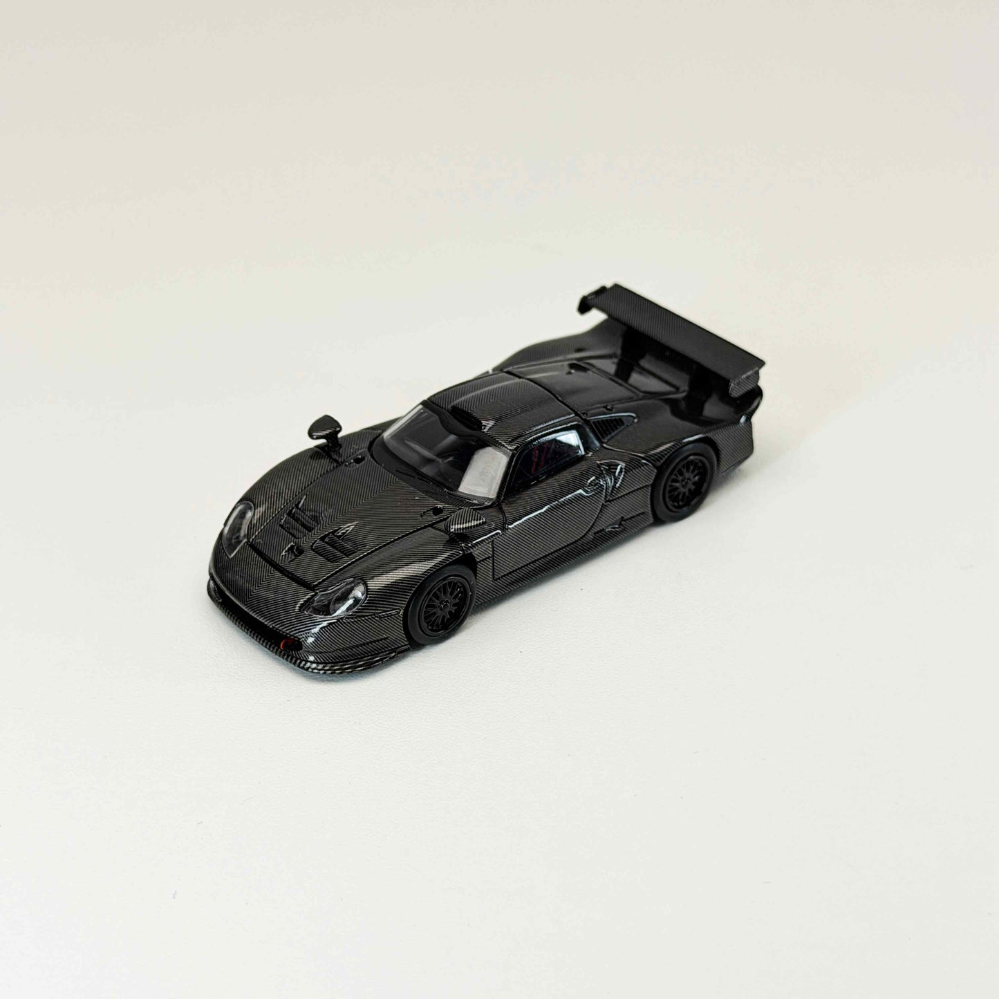 Transcend model 1:64 911 GT1 24h LeMans 1997 Black Carbon Fiber Openable Hood Diecast Model Car Limited Collection