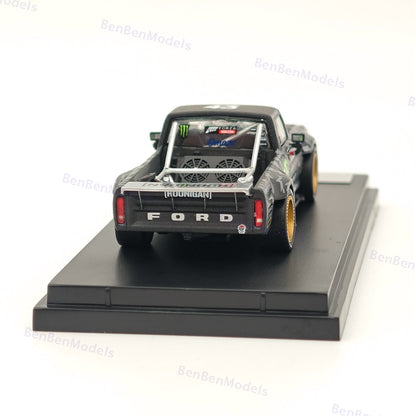 Street Weapon SW 1:64 1977 Ford F-150 Hoonitruck Tianmen - Black Pick Up Diecast